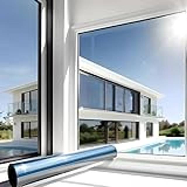 MARAPON® Solskyddsfolie för fönster inomhus [75 x 400 cm] fönsterfilm solskydd från insidan transparent från utsidan ogenomskinlig – spegelfolie fönster insynsskydd statiskt självhäftande