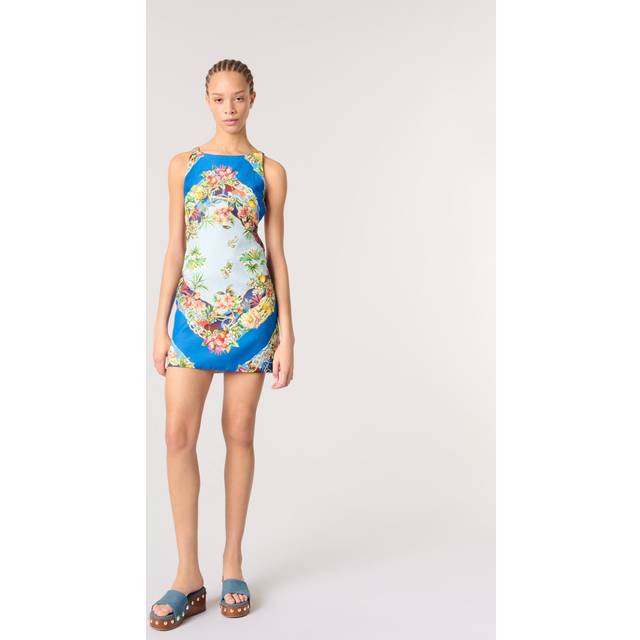 Robe Droite Imprimée - Imprime Floral Multicouleur - Maje -  Matière principale: 65% viscose, 35% linDoublure: 100% cotonMatière secondaire: 66% viscose, 34% linMatière de dessous: 100% polyester - Prêt-à-porter > Robes > Robes courtes