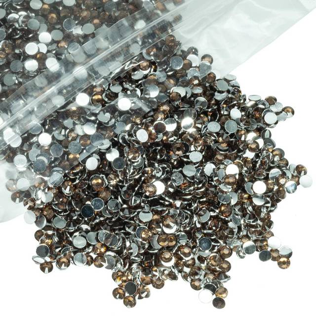 qiipii 3000PCS 5mm Brown Crystal Resin Rhinestones for Crafts Brown Coffee Flatback Rhinestones Bulk SS20 Non-Hotfix dark coffee Stones Diamonds Cryst