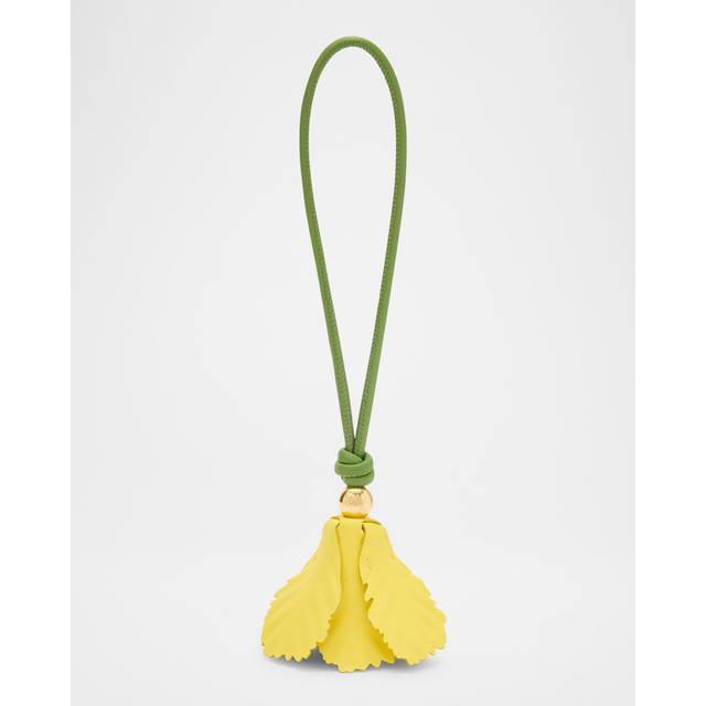 LOEWE - Tulip Leather And Gold-tone Bag Charm - Yellow - One size