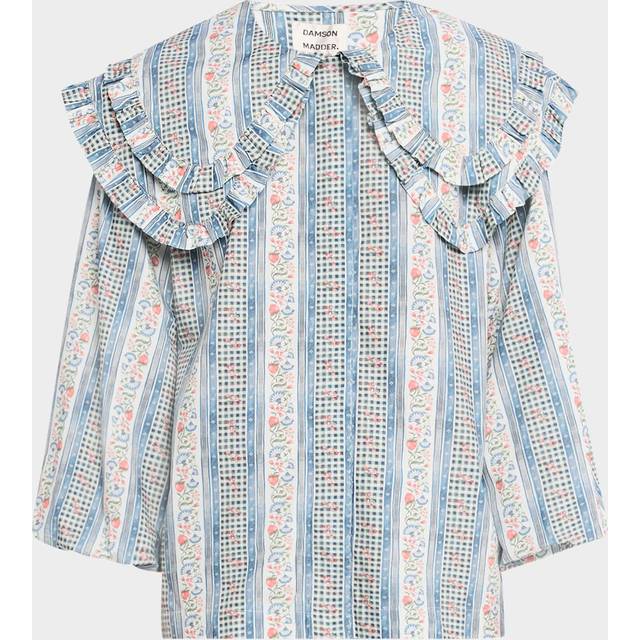 Lois Long-Sleeve Wallpaper Floral Blouse - BLUE - 16 UK (12 US)