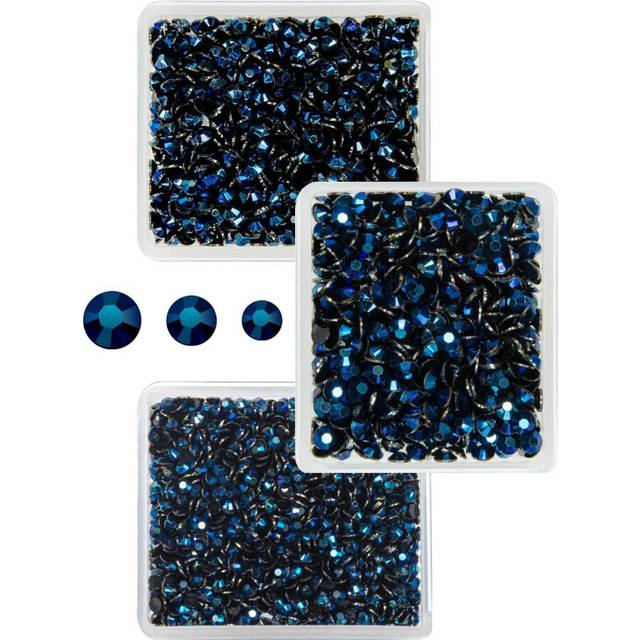 qiipii Ink Blue Resin Rhinestones for Crafting 3mm 4mm 5mm Montana Flatback Jelly Stones Bulk SS10 SS16 SS20 Non-Hotfix Navy Blue Diamonds Gems for Na