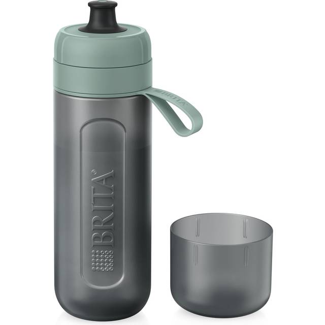 BRITA Sport vattenfilter flaska modell aktiv mörkgrön (600 ml) inkl. 2 MicroDisc filter – tryckbar BPA-fri flaska för resor, drickflaska filtrerar när du dricker/diskmaskinssäker