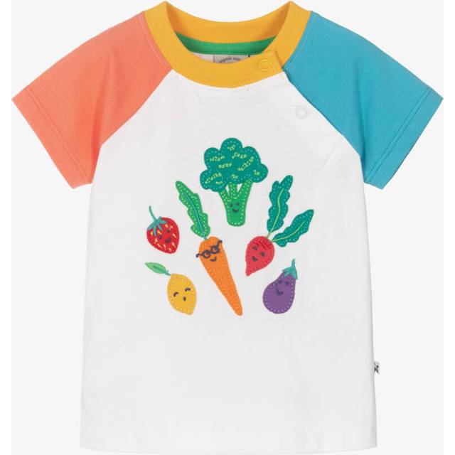 Frugi Kids' Rafe Organic Cotton Vegetable Pals Raglan T-Shirt, Multi