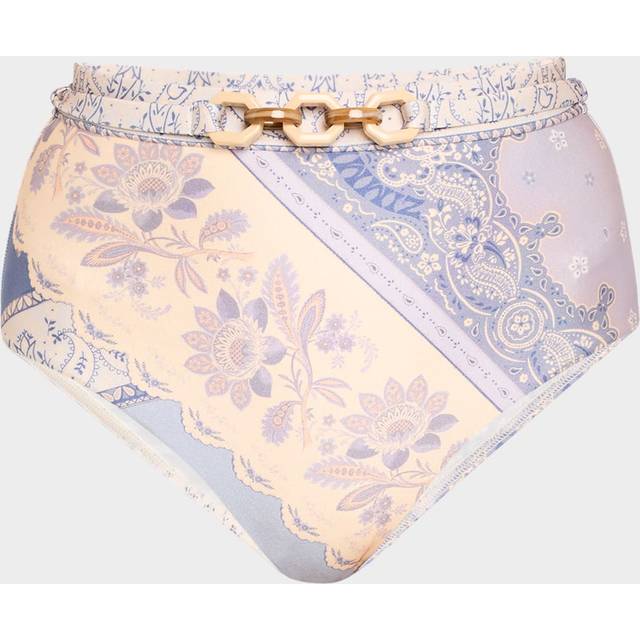 Zimmermann Lucky floral high-rise bikini bottoms - purple (UK 8)