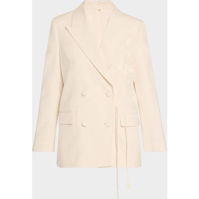 Hero Embroidered Double-Breasted Jacket - ECRU - Large