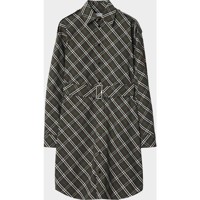 Check Long-Sleeve Belted Shirtdress - SNUG IP CHECK - 8