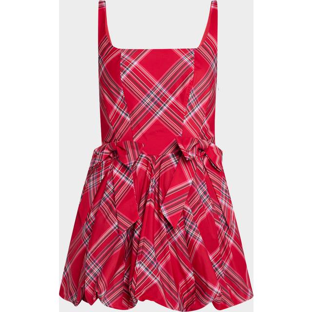 Ruelle Tartan Mini Bubble Dress - CHEERY RED - 8