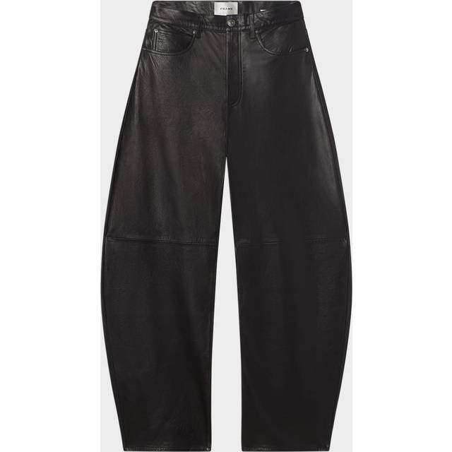 The Leather Bubble Jeans - BLACK - 30