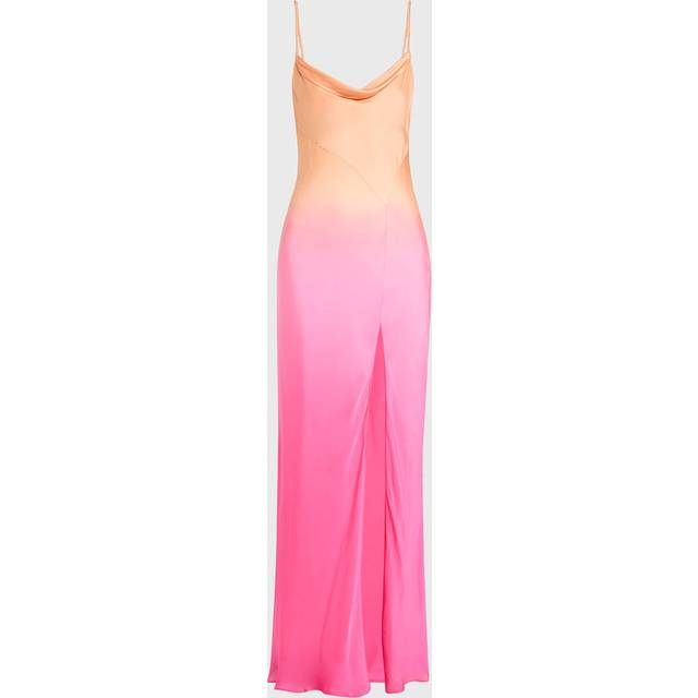 Nadine Ombre Silk Cowl-Neck Maxi Slip Dress - SANGRIA - Large
