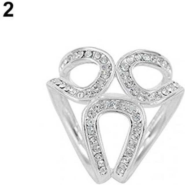 (silver) Silk Scarf Clip Holder Rhinestone Garland Hoop Twine Brooch Scarf Clip Buckle Jewelry Gift