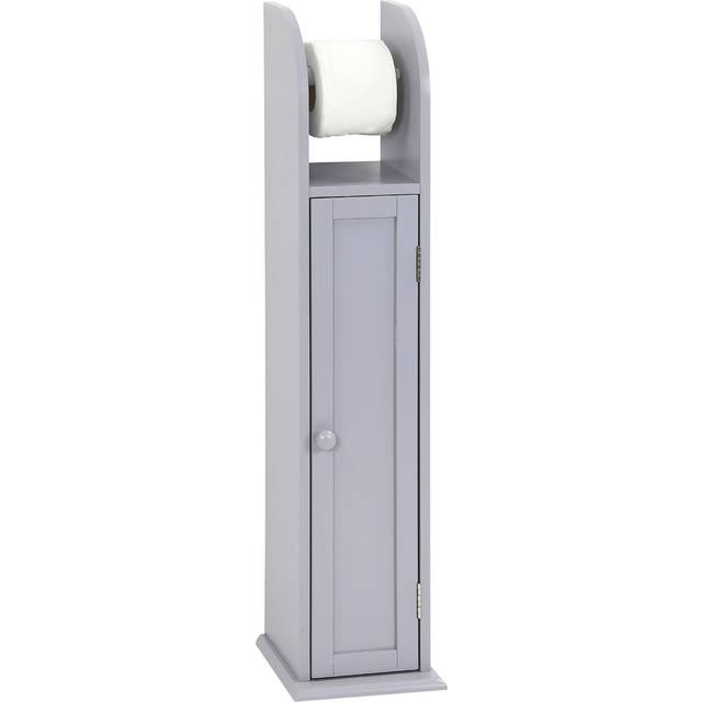 TEMU & Brown Free Standing Wooden Toilet Paper Roll Holder Bathroom Cabinet Tissue Storage Cupboard With Shelf, 18cm X 20cm X 79cm