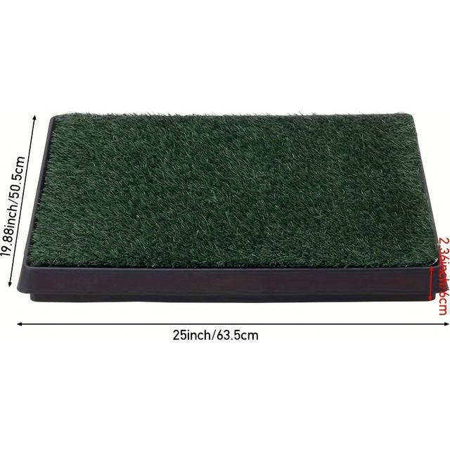 TEMU 1pc Xl Dog Potty Training Pad With Artificial Grass Mat And Waste Tray, Plastic Puppy Toilet For Indoor/outdoor Use, Easy To Clean, Suitable For All Dog Breeds