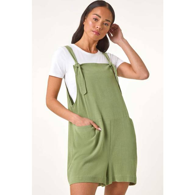 Roman Petite Sage Strap Woven Playsuit - Size 10