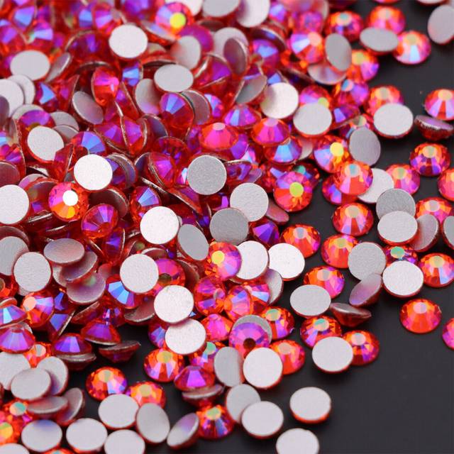 Glitter Rhinestone Crystal AB Non Hot Fix FlatBack Strass Garment Nail Art Stone
