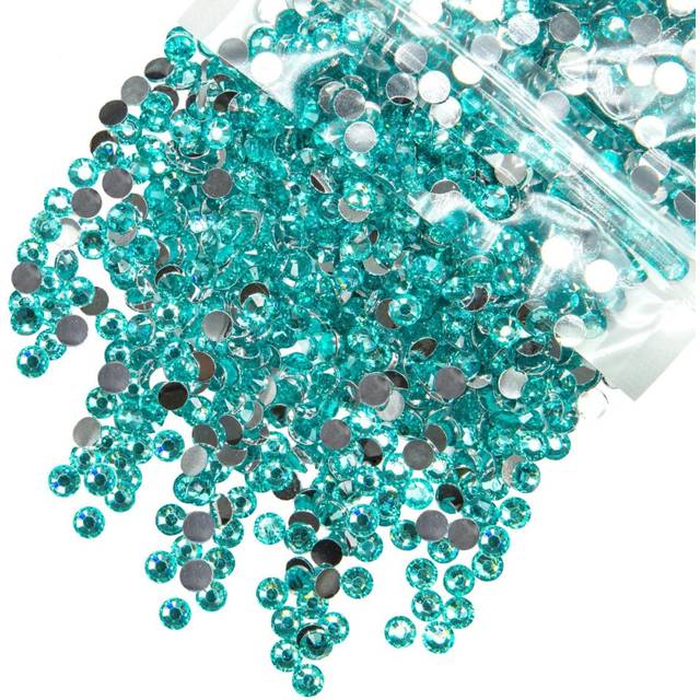 qiipii 5300PCS 3mm Aquamarine Resin Crystal Rhinestones for Crafting Flatback Lake Blue Stones Bulk SS10 Water Blue Diamonds Crystals Gems Charms Supp