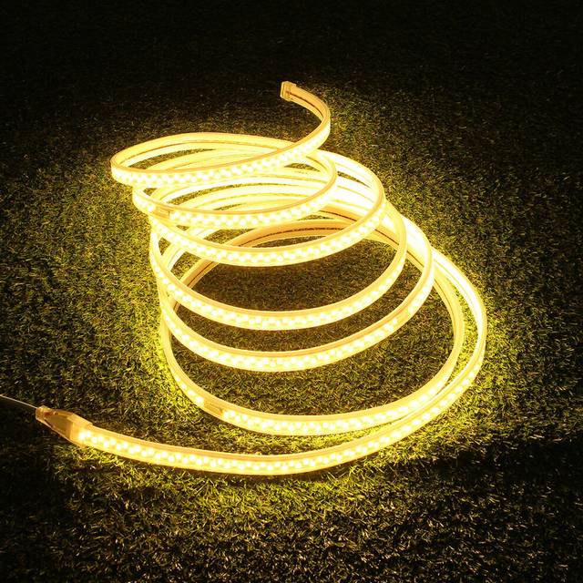 (Warm White) AC220V 5M Waterproof SMD5730 5630 Dimmable LED Strip Rope Light EU Plug for Home Decoration