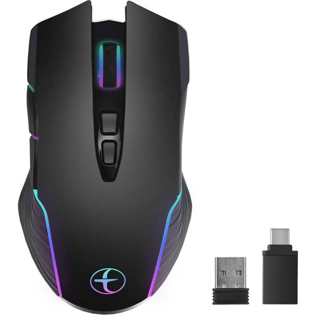 Wireless Mouse Jiggler Mover LED Rechargeable 2.4G Mause Ergonomic Mini USB Optical Mice 1600 DPI