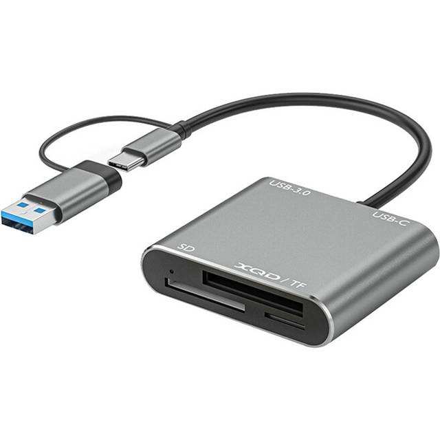 5in1 USB 3.0Memory Card Reader USB-C to TF SD XQD Adapter