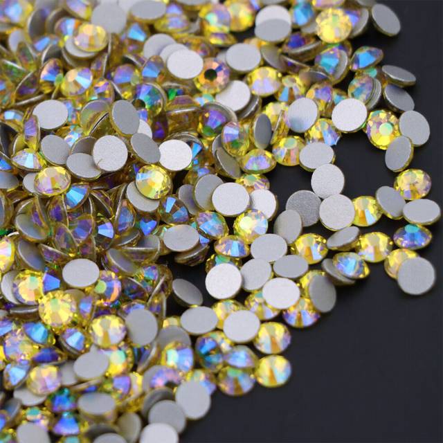 Glitter Rhinestone Crystal AB Non Hot Fix FlatBack Strass Garment Nail Art Stone