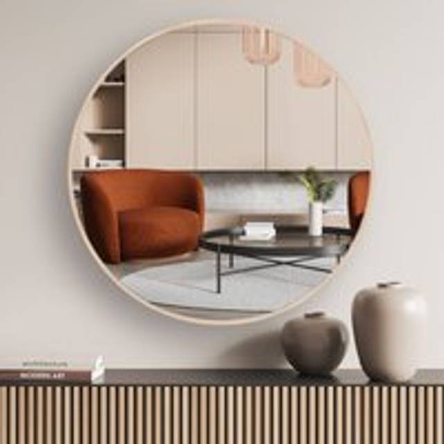 Nielsen Jaron Round Wall Mirror - Light Oak