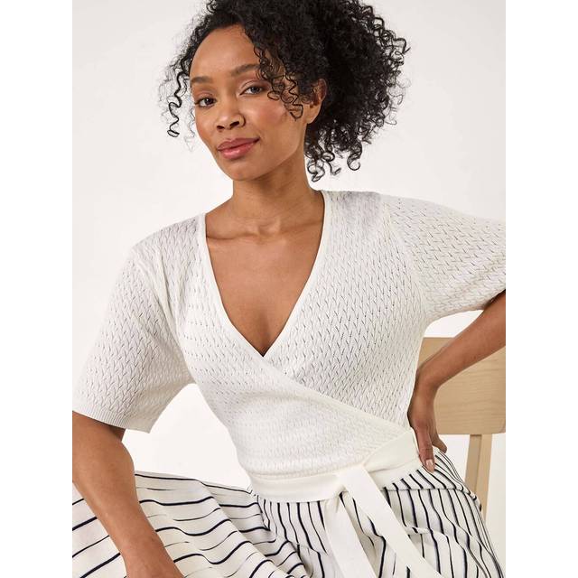 Wrap Knitted Dress - Ivory - 12