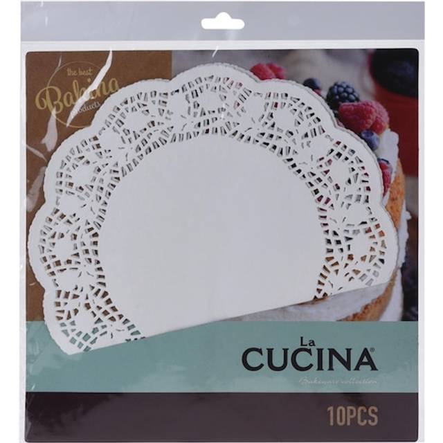 (26cm - Pack of 50) Round White Paper Doily Lace Doilies 4 Sizes Cake