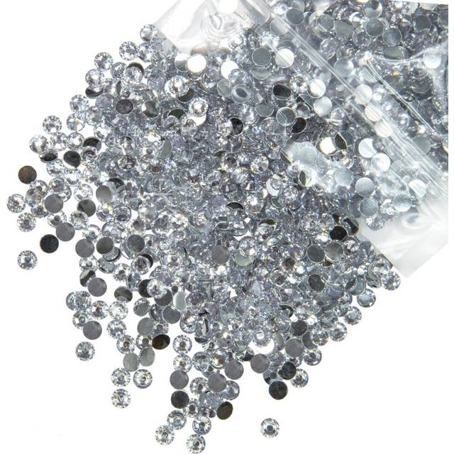 qiipii 2800PCS 4mm Crystal White Resin Rhinestones for Crafting Crystal Clear Flatback Stones Bulk SS16 Non-Hotfix Diamonds Crystals Gems Charms for N