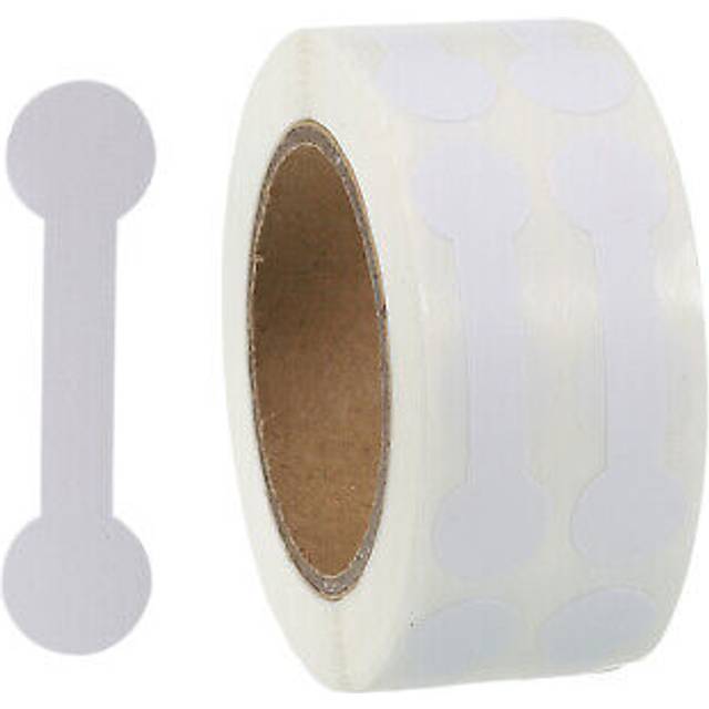 0.43x1.65" 1 roll blank tamper marking label adhesive dumbbell shape top sticker