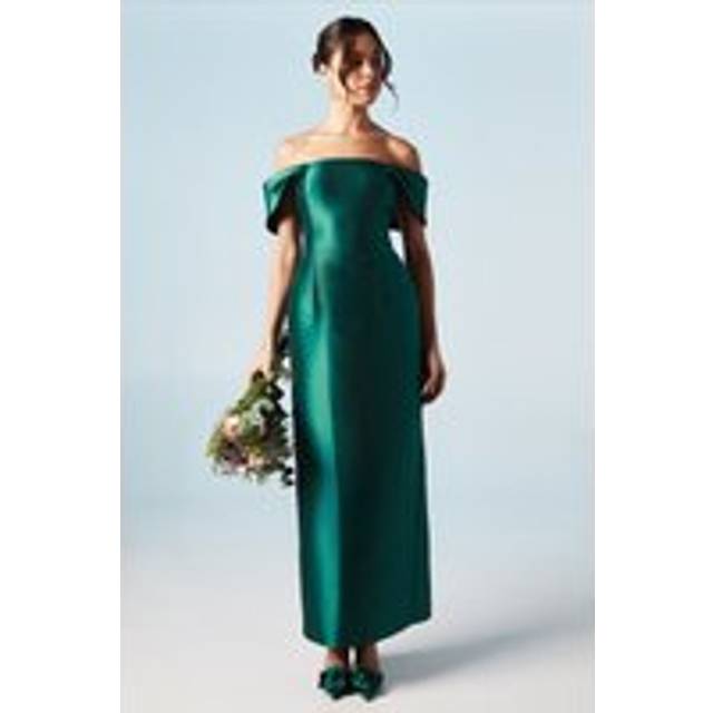 Coast Honoured Twill Bardot Column Midi Bridesmaid Dress - Green - 8