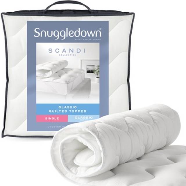 Snuggledown Scandi Knitted Hollowfibre Mattress Topper - White