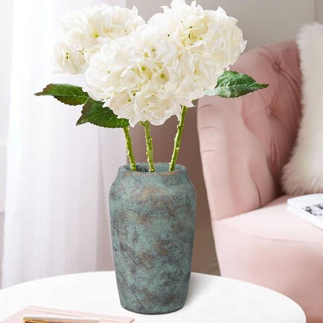 Cement Table Vase - Verdigris
