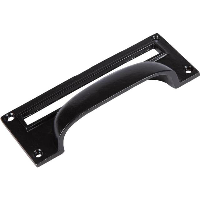 130mm x 50mm Filing Cabinet Cup Handle with Card Frame - Black
