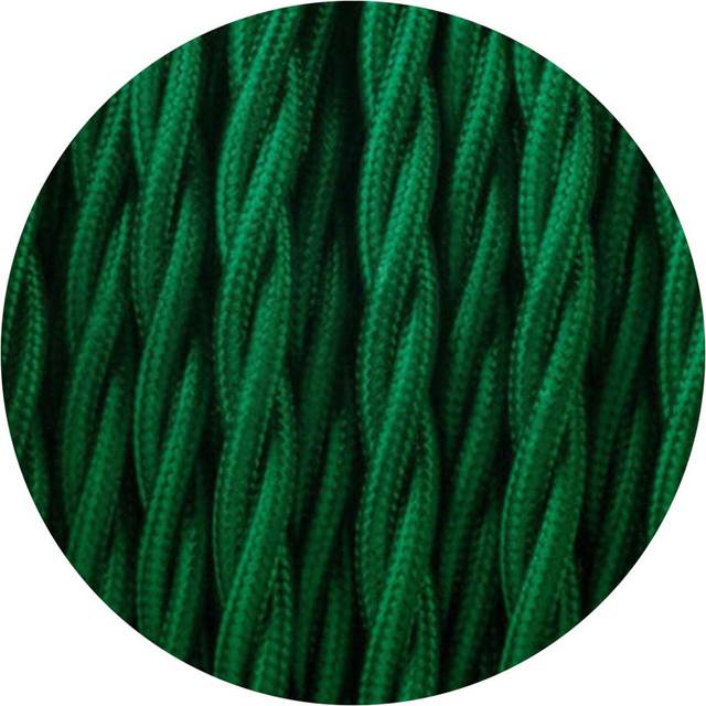 2Core Twisted Vintage Coloured 0.75Mm Braided Fabric Flexible Electrical UK Lighting Wire Cord / Cable - Green (0.08cm W X 0.08cm D)