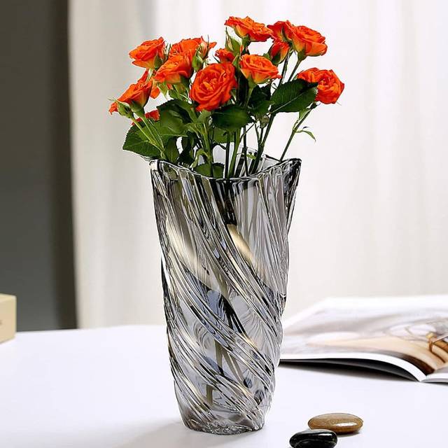Glass Table Vase - Dark Grey