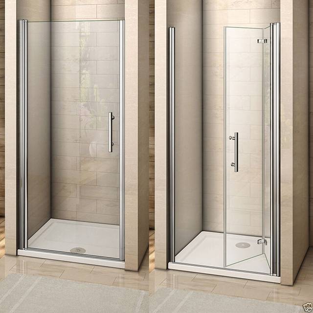 Frameless pivot bifold shower enclosure door walk in screen safety glass cubicle