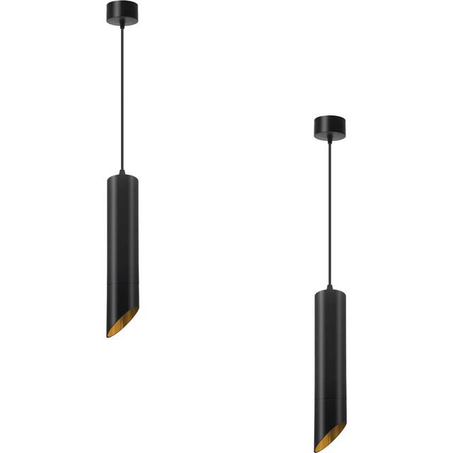 LED Pendant Long Tube Spot Light Modern Black Cylinder Pipe Contemporary Light (128cm H X 6cm W X 6cm D)