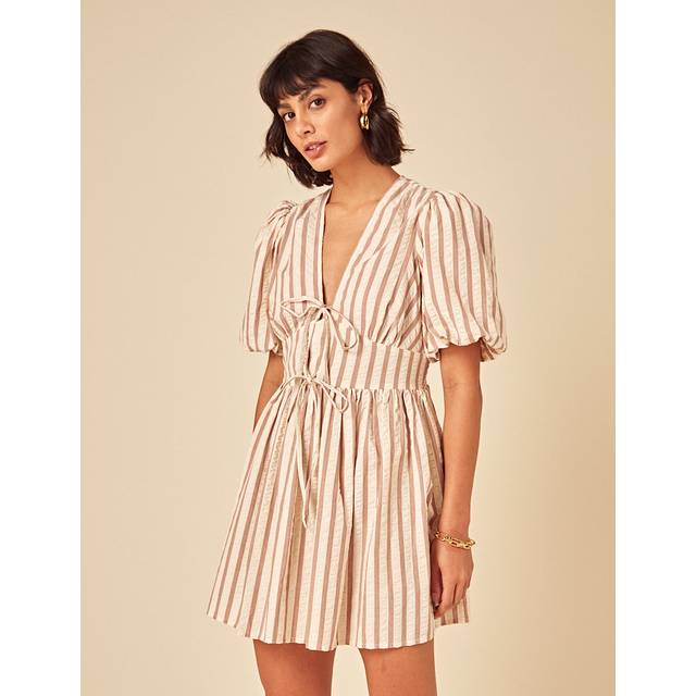 Stone Striped Tie Front Scarla Mini Dress (16)