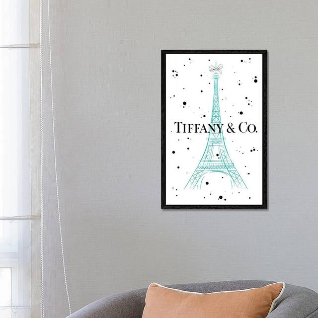 Tiffanys in Paris by Martina Pavlova - Graphic Art Print on Canvas - No Framed (66.04 cm H x 45.72 cm W x 3.175 cm D)