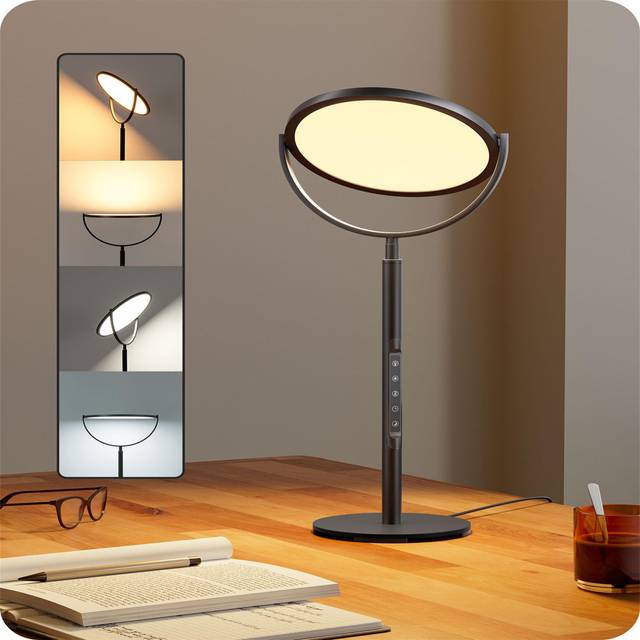 LED Table Lamp, Dimmable Bedside Lamp, 300° Flexible Head - Black (55.6cm H X 15cm W X 15cm D)