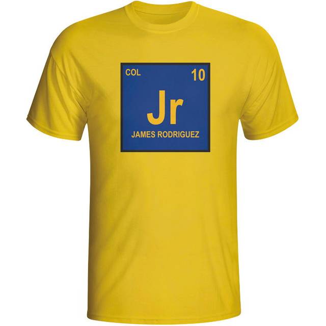 James Rodriguez Colombia Periodic Table T-shirt (yellow) Men's Polyester Made By: Gildan