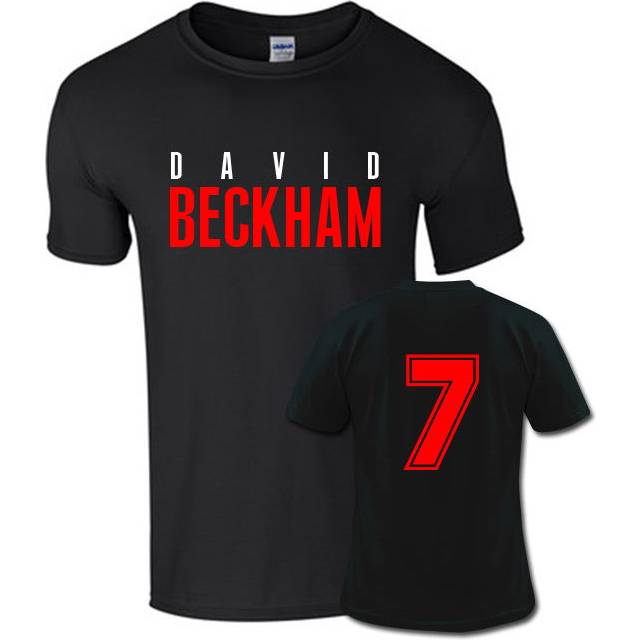 David Beckham Front Name T-shirt (black) Men's Polyester Argentina Made By: Gildan