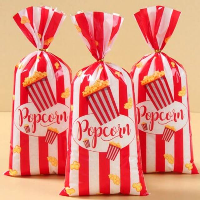SHEIN 100pcs Popcorn Box Gift Bag With Twist Tie, Popcorn Box Theme Birthday Babe Shower Party Gift Wrapping Supplies, Popcorn Gift Wrapping Supplies Popcor