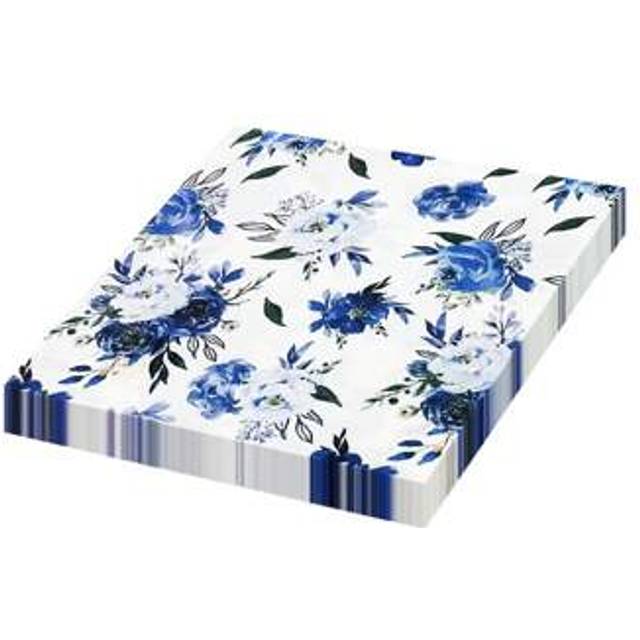 SHEIN 20Pcs 13 * 13 Inch Disposable Blue Flower Patterned Napkins, Banquet Decorations, Parties, Wedding Banquets, Family Gatherings, Restaurant Decorations