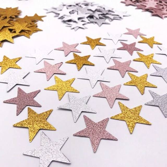 SHEIN 50pcs Paper Star Confetti,Wedding Sprinkles Supplies,Gold Confetti Party Table Decoration,Glitter Confetti,Teen Stuff,Cheap Stuff,Weird Stuff,Mini Stu