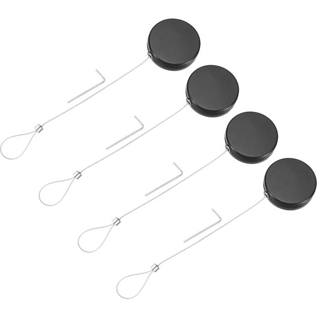 3.3ft retractable cable security lock with latch wrench 150 black,4 pack