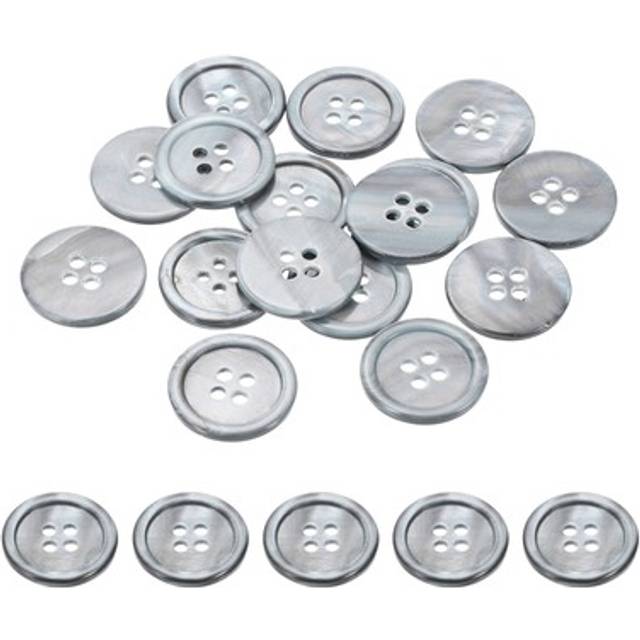 10 Pcs 20mm Mother Of Pearl Buttons, 4 Holes Mop Pearl Shell Buttons, Gray