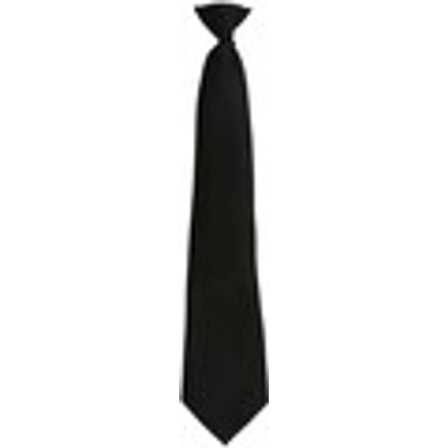 (One Size, Black) Premier Unisex Adult Colours Fashion Plain Clip-On Tie