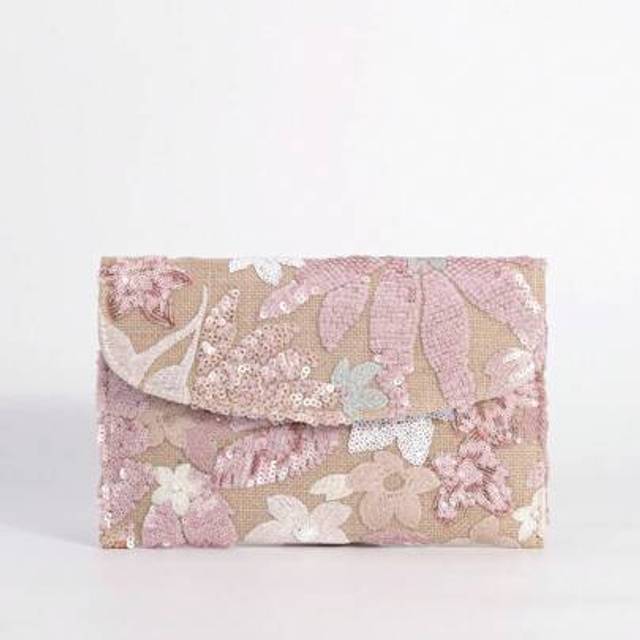 SHEIN Sequin Embroidered Floral Envelope Bag, Ladies Fashion Sequin Patchwork Clutch Bag, Party Dinner Bag, Random Cut, Suitable For Women, Suitable For Par