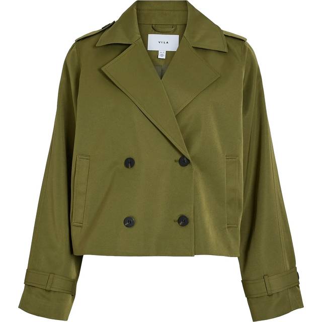 VILA Viaddison L/S Short Trenchcoat |Khaki green |38